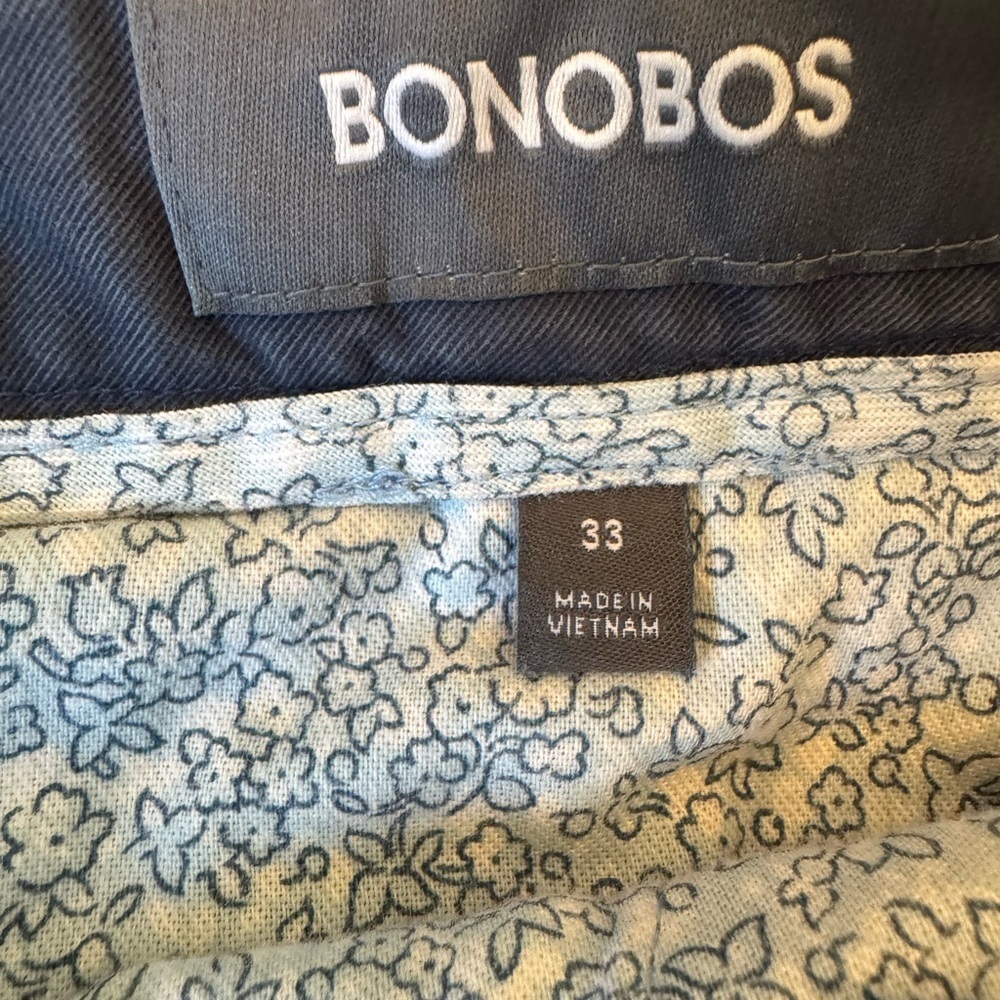 BONOBOS Mens 33 Golf Chino Shorts 9" Inseam Navy Blue - Picture 3 of 5